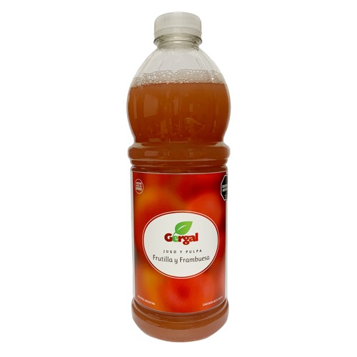6 Jugos frutilla y frambuesa con azúcar x 1.2 litros